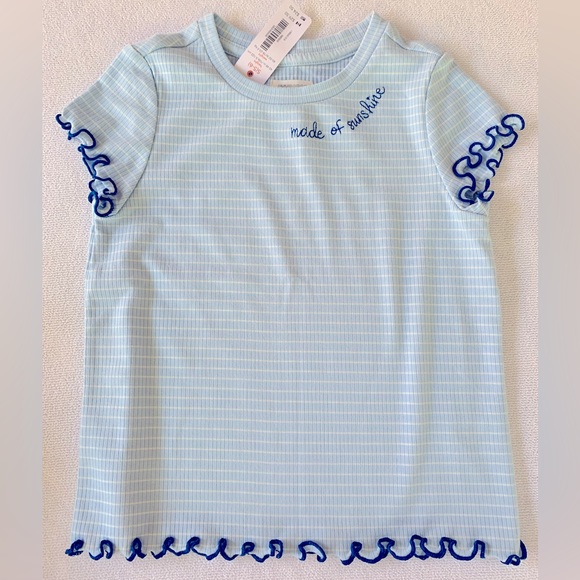 GYMBOREE-NWT- GIRLS SM 5/6 “MADE OF SUNSHINE” light blue tee shirt - Picture 1 of 7